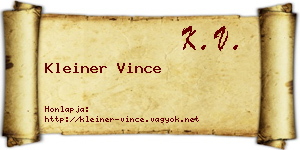 Kleiner Vince névjegykártya